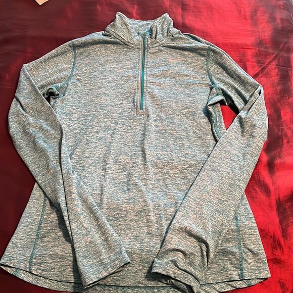Nike Dri-Fit quarter zip pullover. Small. Teal Heather, like new - Picture 1 of 7